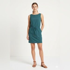 Calvin Klein Teal Sleeveless Drawstring Waist Dress